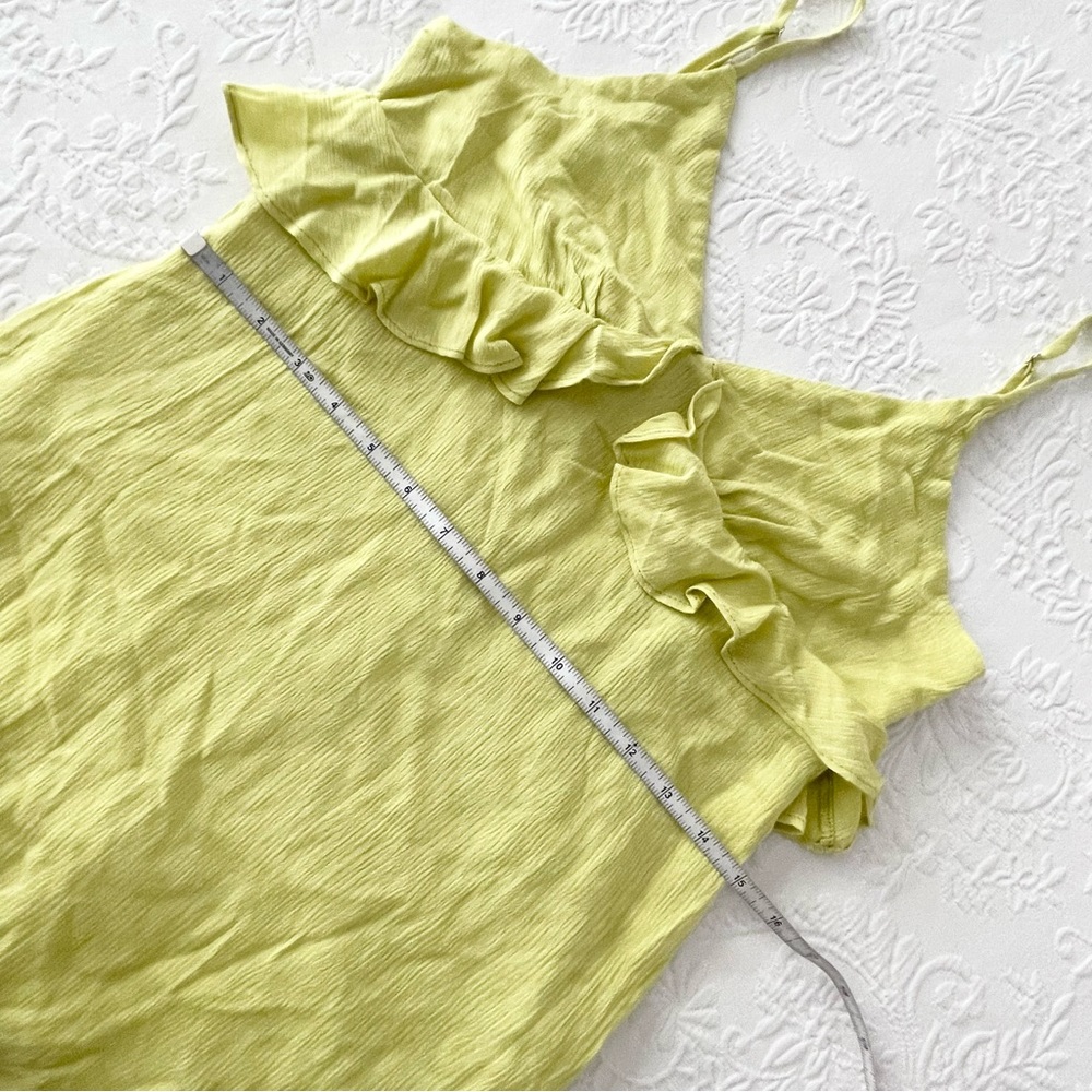 NWOT Lulus Island Time Lime Green Ruffled Midi Dress Small - Picture 7 of 7